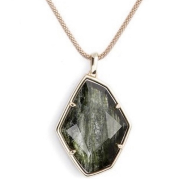 Kendra Scott Sage/Gold Kalani Long Necklace NWT